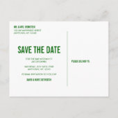 Moderne Groene Grunge Bar Mitzvah Save the Date Aankondigingskaart (Achterkant)