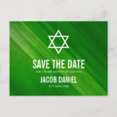 Moderne Groene Grunge Bar Mitzvah Save the Date Aankondigingskaart (Voorkant)