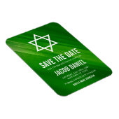 Moderne Groene Grunge Bar Mitzvah Save the Date Magneet (Rechterzijde)