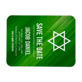 Moderne Groene Grunge Bar Mitzvah Save the Date Magneet (Horizontaal)