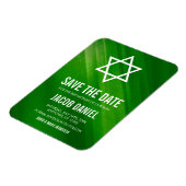 Moderne Groene Grunge Bar Mitzvah Save the Date Magneet (Linkerzijde)