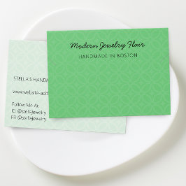 Moderne groene halsketting armband displaykaart visitekaartje