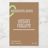 Moderne Groene Hart Vorm  Bruine Kaars Voedselcontainer Etiket (Enkel label)