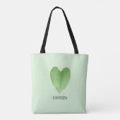 Moderne groene hartvorm plant blad tote bag (Achterkant)
