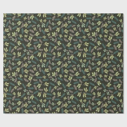 moderne groene heilige met cadeau voor kerstmis cadeaupapier (Vlak)