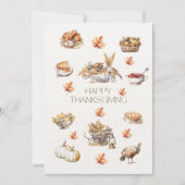 Moderne groene herfst aquarel gelukkig Thanksgivin Feestdagenkaart (Voorkant)