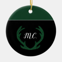 Moderne groene hertenhoorns monogram