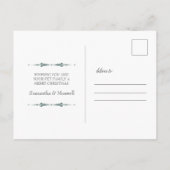 Moderne Groene Huisdier Kerst Briefkaarten (Achterkant)