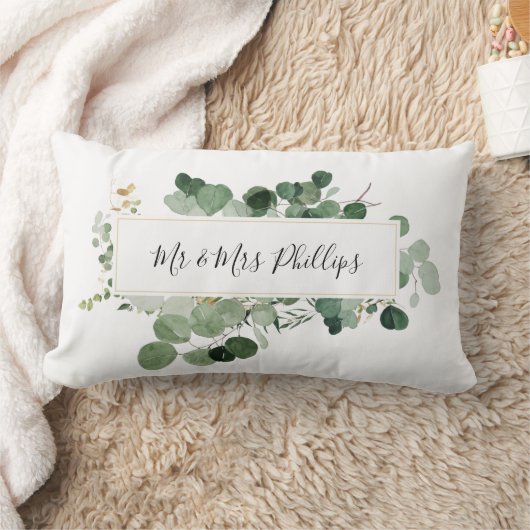 Moderne Groene Huwelijk Mr&Mrs Naam Koppel Liefde Kussen (Deken)