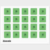 Moderne Groene Ierse Klaverblad Vierkante Sticker (Vel)