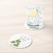 Moderne Groene Ierse Leaf Clover Wedding Kartonnen Onderzetters (Insitu)