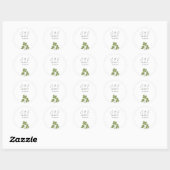 Moderne Groene Ierse Leaf Clover Wedding Ronde Sticker (Vel)