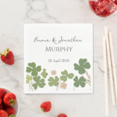 Moderne Groene Ierse Leaf Clover Wedding Servet (Insitu)