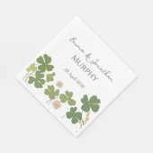 Moderne Groene Ierse Leaf Clover Wedding Servet (Hoek)