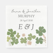 Moderne Groene Ierse Leaf Clover Wedding Servet (Voorkant)