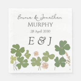 Moderne Groene Ierse Leaf Clover Wedding Servet