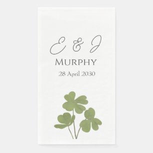 Moderne Groene Ierse Leaf Clover Wedding Servet