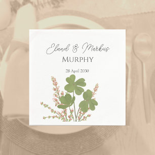 Moderne Groene Ierse Leaf Clover Wedding Servet