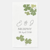 Moderne Groene Ierse Leaf Clover Wedding Servet (Voorkant)