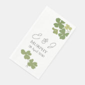 Moderne Groene Ierse Leaf Clover Wedding Servet (Hoek)