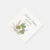Moderne Groene Ierse Leaf Clover Wedding Servet (Hoek)