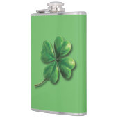 Moderne groene Ierse shamrock Heupfles (Links)