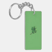 Moderne groene Ierse shamrock Sleutelhanger (Voorkant Links)