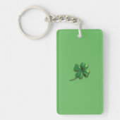 Moderne groene Ierse shamrock Sleutelhanger (Voorkant)