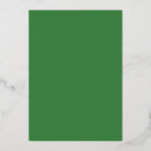 Moderne groene Ierse vierbladige klaver save the d Folie Uitnodiging (Achterkant)