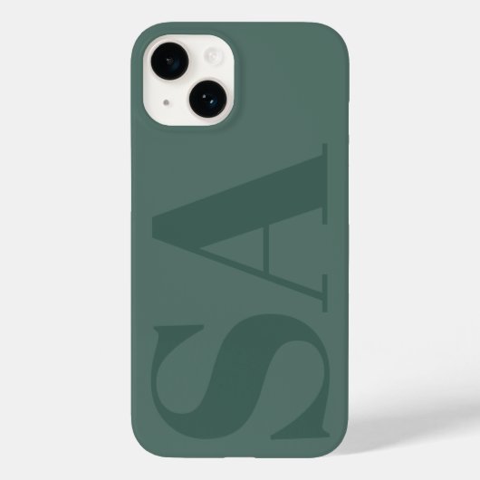 Moderne groene initiaal minimaal tegenwoordig Case-Mate iPhone case (Achterkant)