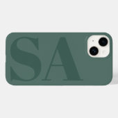Moderne groene initiaal minimaal tegenwoordig Case-Mate iPhone case (Achterkant (horizontaal))