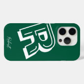 Moderne groene initiële minimale Case-Mate iPhone- iPhone Case (Achterkant (horizontaal))