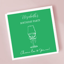 Moderne groene juichen tot 30 jaar verjaardag serv servet