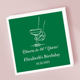 Moderne groene juichen tot 30 jaar verjaardag serv servet