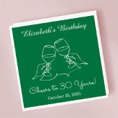 Moderne groene juichen tot 30 jaar verjaardag serv servet