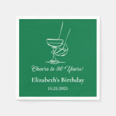 Moderne groene juichen tot 30 jaar verjaardag serv servet (Voorkant)