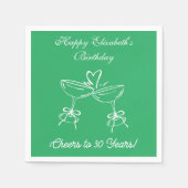 Moderne groene juichen tot 30 jaar verjaardag serv servet (Voorkant)