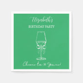 Moderne groene juichen tot 30 jaar verjaardag serv servet (Voorkant)