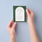 Moderne groene Juniperus-huwelijksuitnodiging Flyer (Hand)