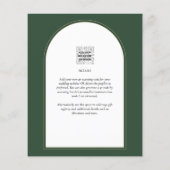 Moderne groene Juniperus-huwelijksuitnodiging Flyer (Achterkant)