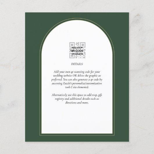 Moderne groene Juniperus-huwelijksuitnodiging Flyer (Achterkant)