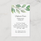 Moderne groene juwelier visitekaartje (Achterkant)