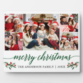 Moderne groene kalligrafie 5 Kerstfeest Fotoplaat (Voorkant)