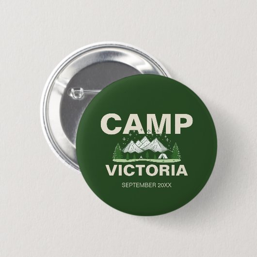 Moderne Groene Kamp Bachelorette Feestje Ronde Button 5,7 Cm (Voorkant /achterkant)