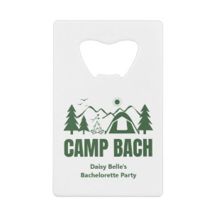Moderne Groene Kamp Bachelorette Weekend Creditkaart Flessenopener