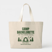 Moderne Groene Kamp Bachelorette Weekend Grote Tote Bag (Achterkant)