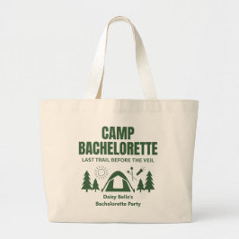 Moderne Groene Kamp Bachelorette Weekend Grote Tote Bag
