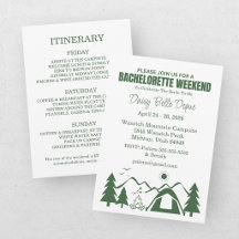 Moderne Groene Kamp Bachelorette Weekend