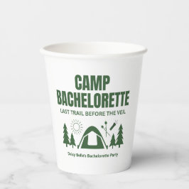 Moderne Groene Kamp Bachelorette Weekend Papieren Bekers