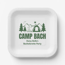 Moderne Groene Kamp Bachelorette Weekend Papieren Bordje